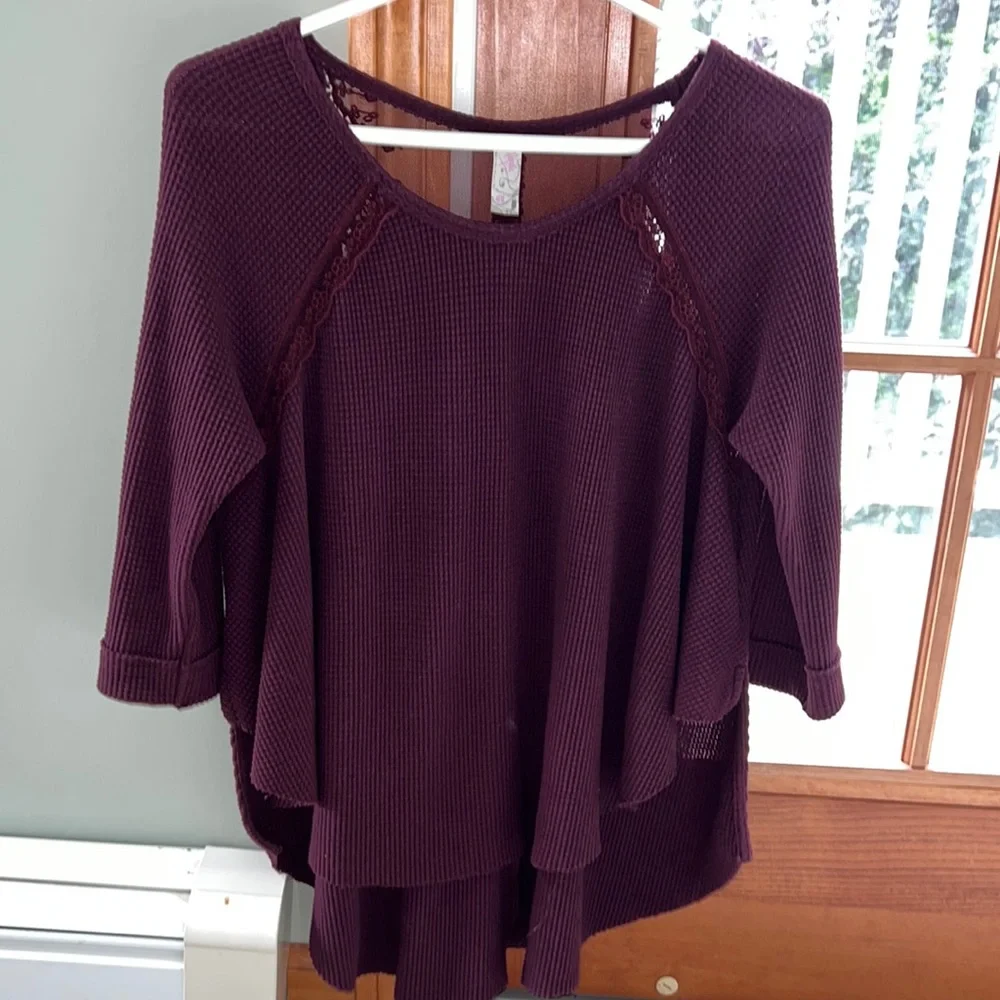 Free People waffle knit top, size XS